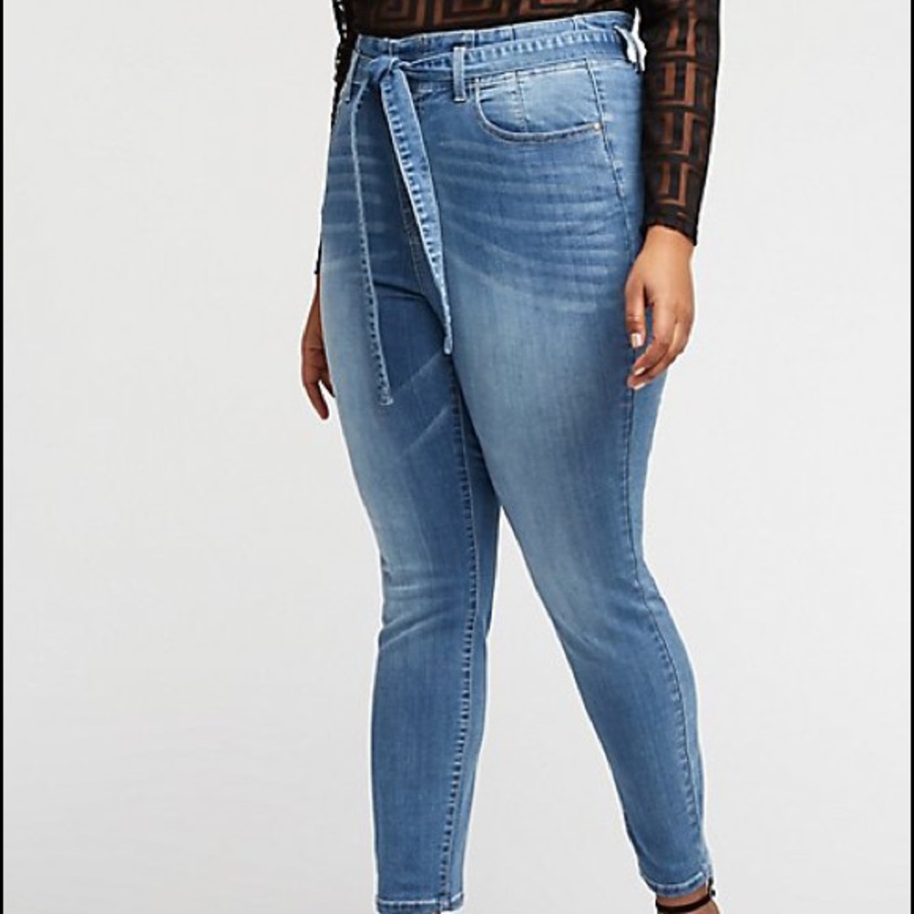 Plus Size Refuge Paperbag Skinny Jeans